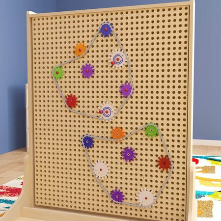 FLASH FURNITURE Bright Beginnings Commercial Grade 79 Piece Multicolor Chain and Gears Accessory Set for Modular STEAM Wall Systems MK-ME24343-GG